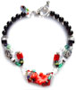 Coral, Venetian & Chech Glass, Swarovski Crystal, Onyx, Bali Silver Beads